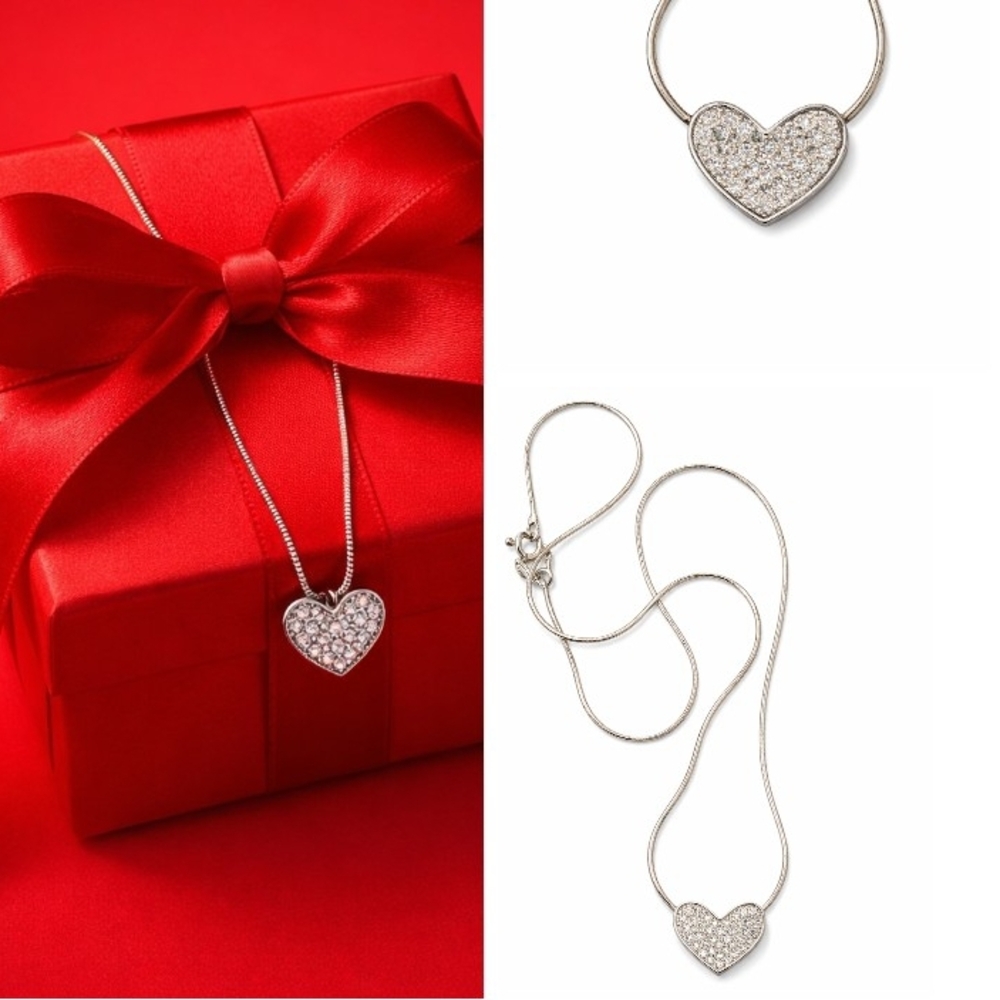 Elegant Silver Heart Pendant Necklace